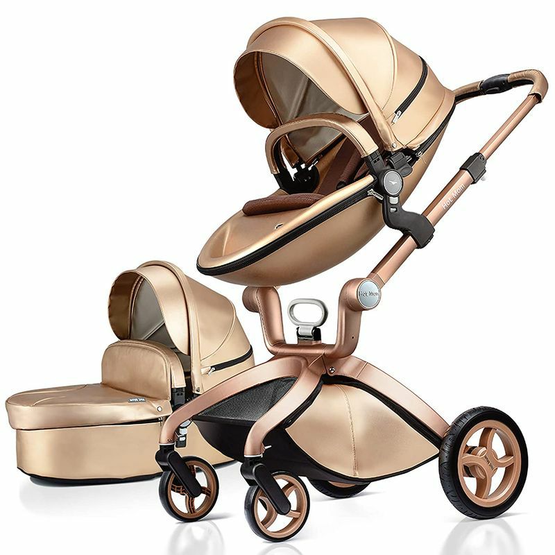 ホットマムベビーカーストローラーバシネット革皮BabyStroller2016,HotMom3in1travelsystemandBassinetCombo