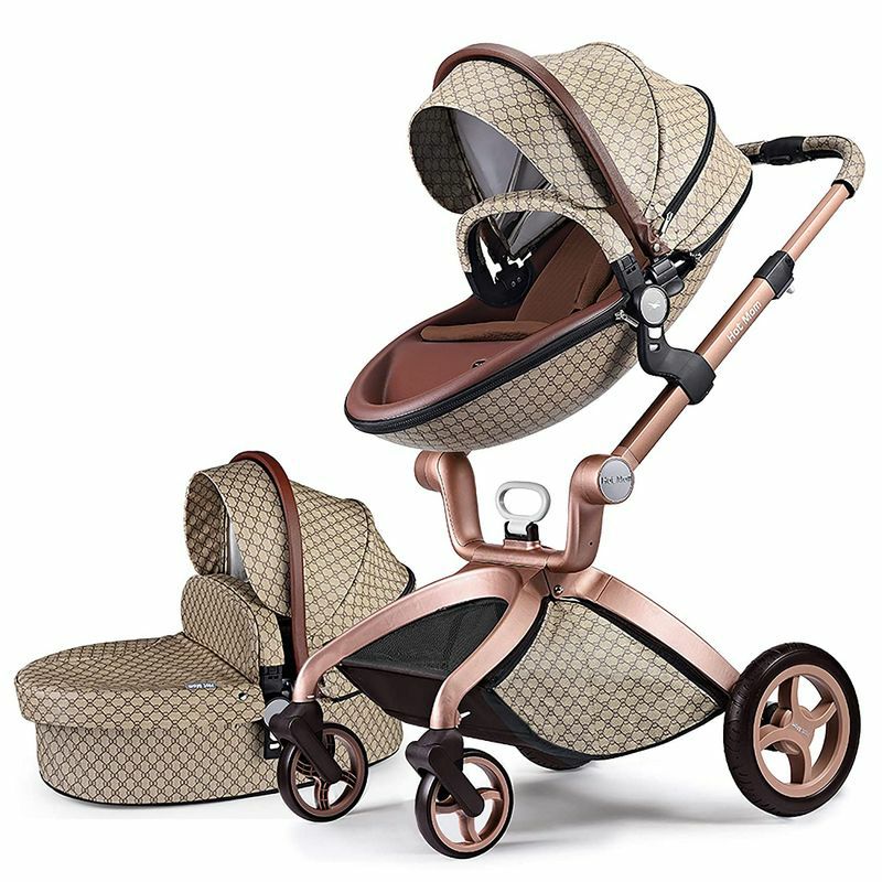 ホットマムベビーカーストローラーバシネット革皮BabyStroller2016,HotMom3in1travelsystemandBassinetCombo