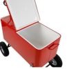 ワゴン型クーラーボックス70缶キャリーレッド赤Clevr80QuartWagonCoolerRollingPartyIceChest,Red,w/LongHandleand10