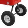 ワゴン型クーラーボックス70缶キャリーレッド赤Clevr80QuartWagonCoolerRollingPartyIceChest,Red,w/LongHandleand10