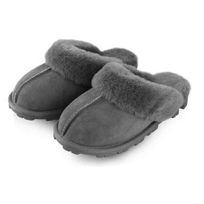 スリッパ シープスキン オーストラリア製の羊 女性 耐水 あったか ふわふわ WaySoft Genuine Australian Sheepskin Women Slippers, Water-Resistant Warm and Fluffy Outdoor House Slippers for Women