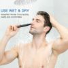 痛くない充電式電動鼻毛カッターシェーバー水洗い可静かUSB充電旅行NoseHairTrimmer,ElectricNoseEarHairTrimmerforMenWomen,DoubleEdgeBlades,PainlessTrimming,Gray(Silver)家電