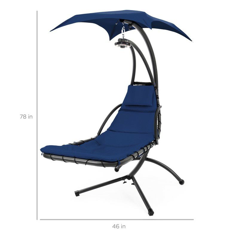 屋外用ハンギングチェアスイングクッションキャノピー付日よけBestChoiceProductsOutdoorHangingCurvedSteelChaiseLoungeChairSwingw/Built-inPillowandRemovableCanopy