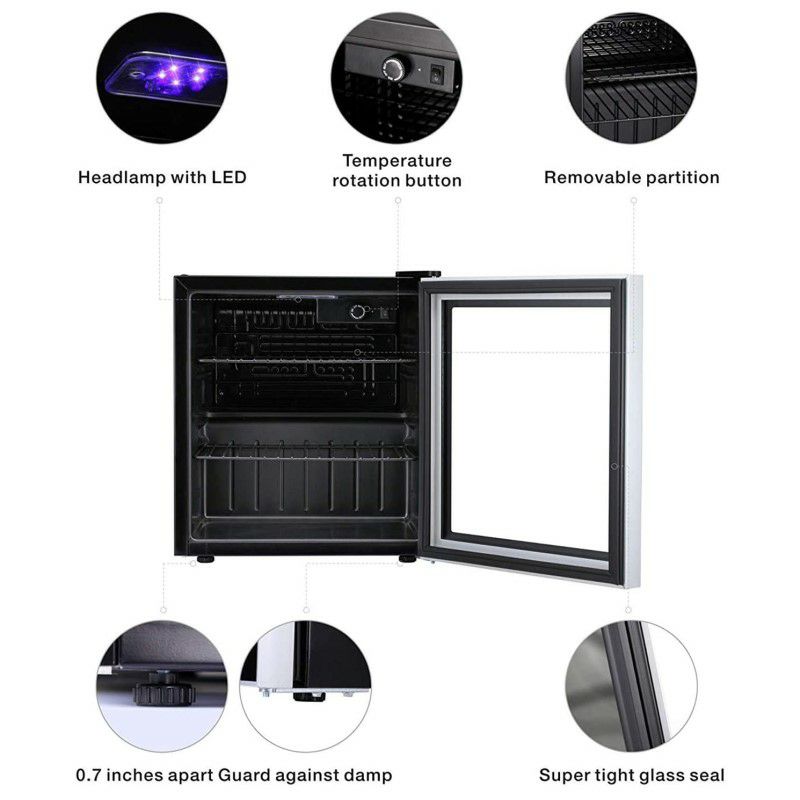 アトランティックスタービバレッジクーラー保冷庫ガラスドアAntarcticStar1.6cu.ftWineCooler/CabinetBeverageRefrigeratorClearFrontGlassDoor