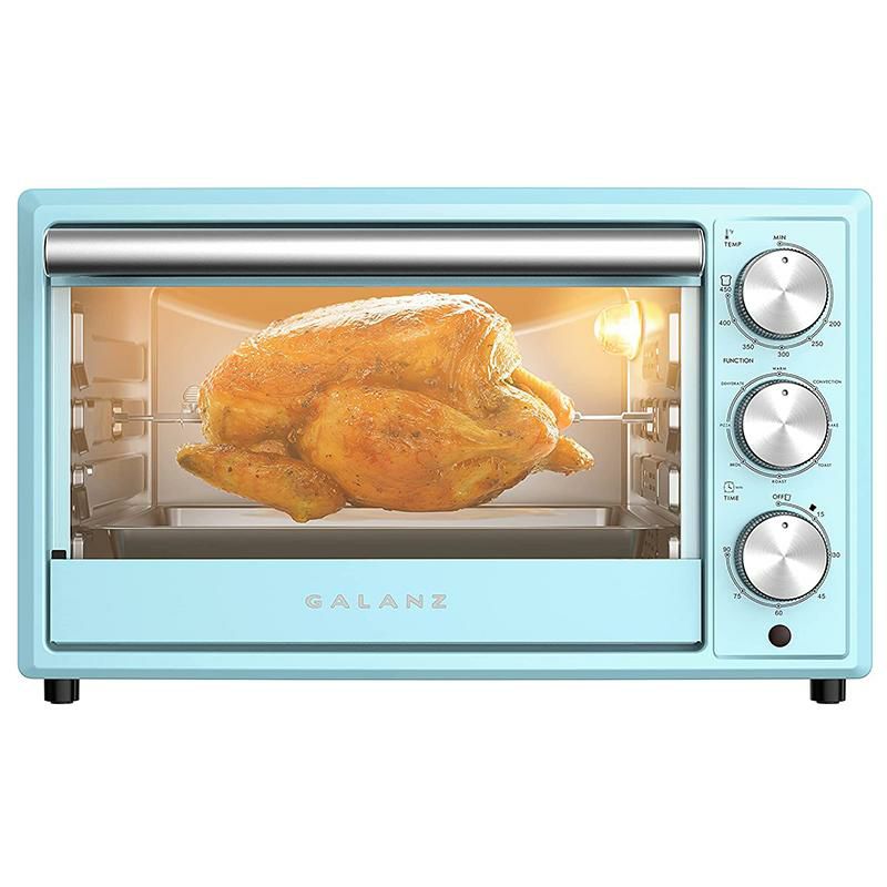 コンベクションオーブンレトロGalanzGRH1209BERM151RetroToasterOven,TrueConvection,IndicatorLight,8CookingPrograms,1500W/120Volts,0.9Cu.FtCapacity,BebopBlue,Cu.Ft家電