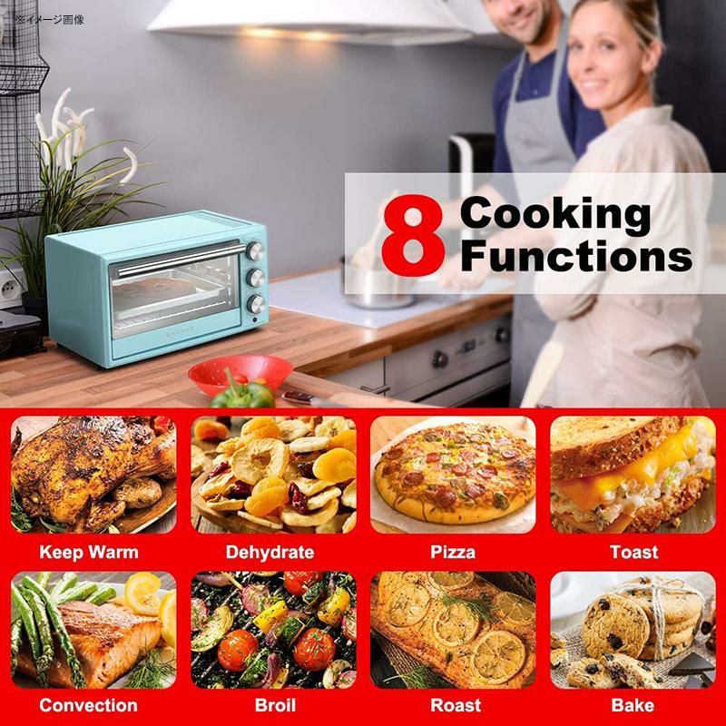 コンベクションオーブンレトロGalanzGRH1209BERM151RetroToasterOven,TrueConvection,IndicatorLight,8CookingPrograms,1500W/120Volts,0.9Cu.FtCapacity,BebopBlue,Cu.Ft家電