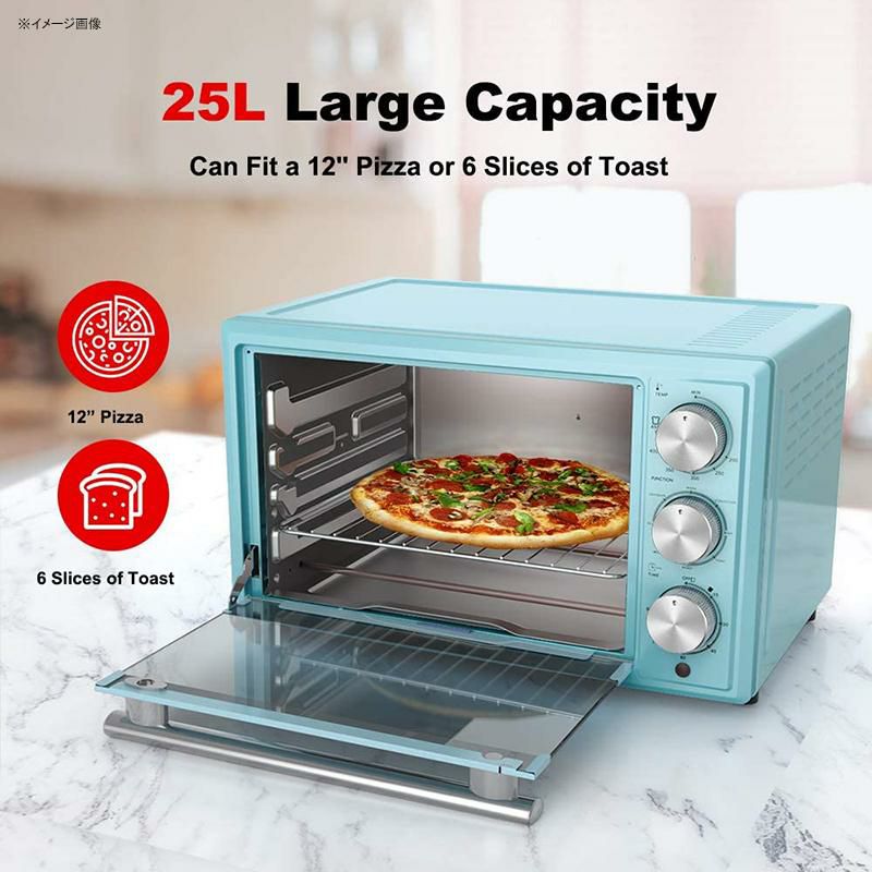 コンベクションオーブンレトロGalanzGRH1209BERM151RetroToasterOven,TrueConvection,IndicatorLight,8CookingPrograms,1500W/120Volts,0.9Cu.FtCapacity,BebopBlue,Cu.Ft家電