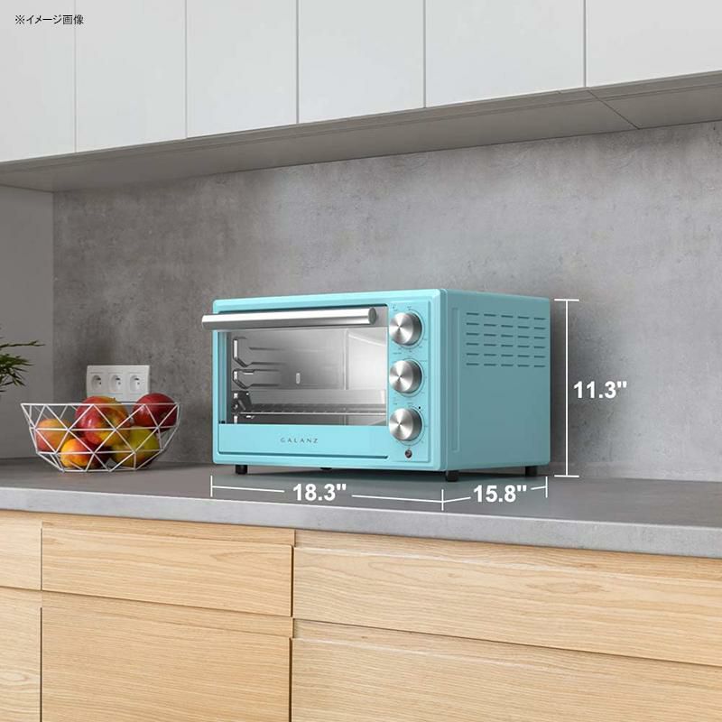 コンベクションオーブンレトロGalanzGRH1209BERM151RetroToasterOven,TrueConvection,IndicatorLight,8CookingPrograms,1500W/120Volts,0.9Cu.FtCapacity,BebopBlue,Cu.Ft家電