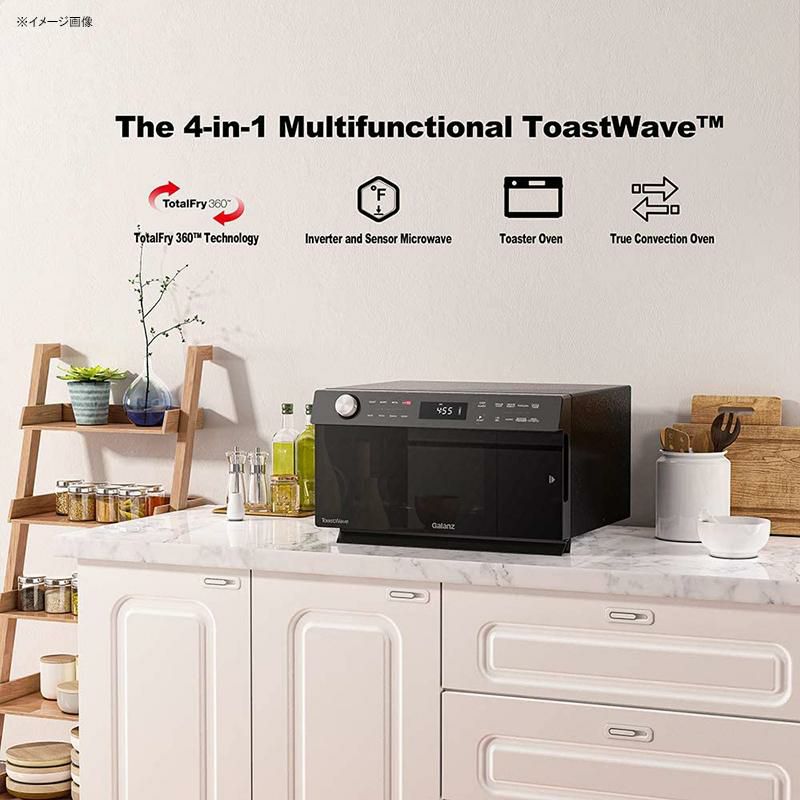 コンベクションオーブン電子レンジノンフライヤーGalanzGTWHG12BKSA104-in-1ToastWavewithTotalFry360,Black家電