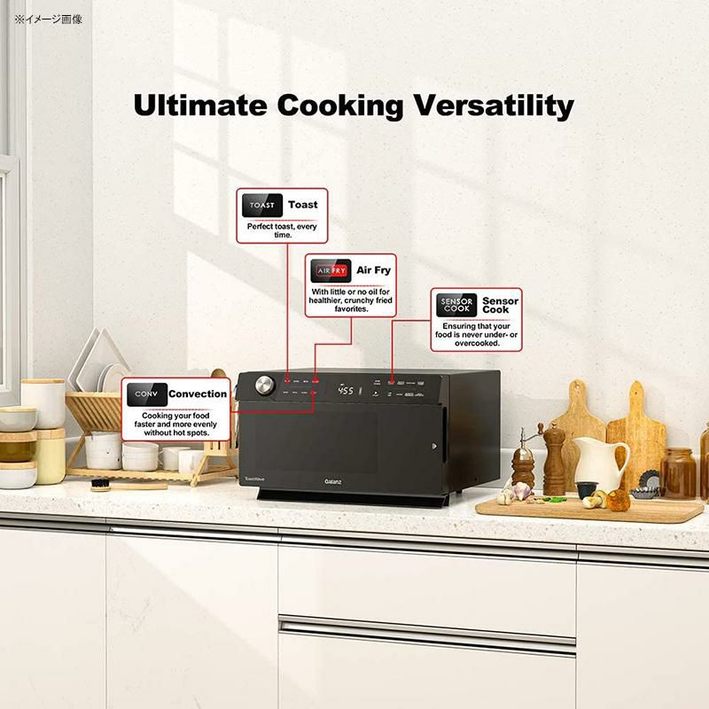 コンベクションオーブン電子レンジノンフライヤーGalanzGTWHG12BKSA104-in-1ToastWavewithTotalFry360,Black家電