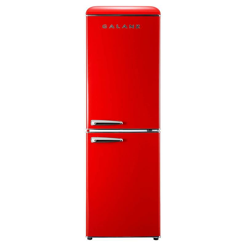 冷蔵庫冷凍庫210L2ドアレトロGalanzGLR74BRDR12RetroBottomMountRefrigerator,AdjustableMechanicalThermostatwithTrueFreezer,7.4Cu.Ft,Red,CuFt家電