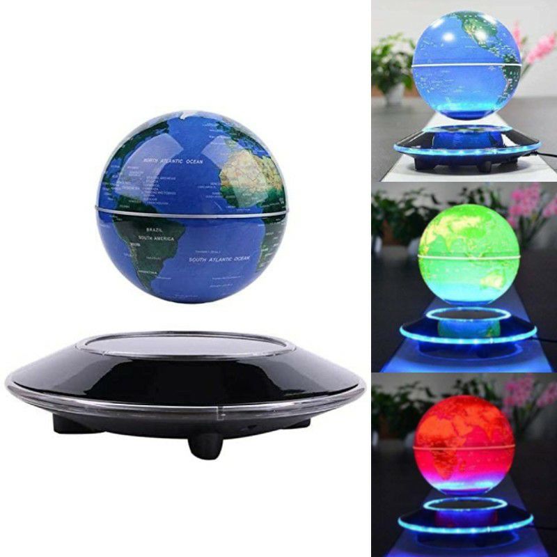 地球儀浮遊直径15cmLEDライト付きフローティンググローブGCMMagneticLevitationFloatingGlobeAntiGravityRotatingWorldMap