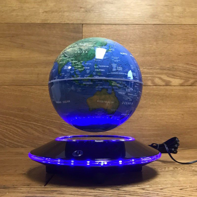 地球儀浮遊直径15cmLEDライト付きフローティンググローブMagneticLevitationFloatingGlobeAntiGravityRotatingWorldMap