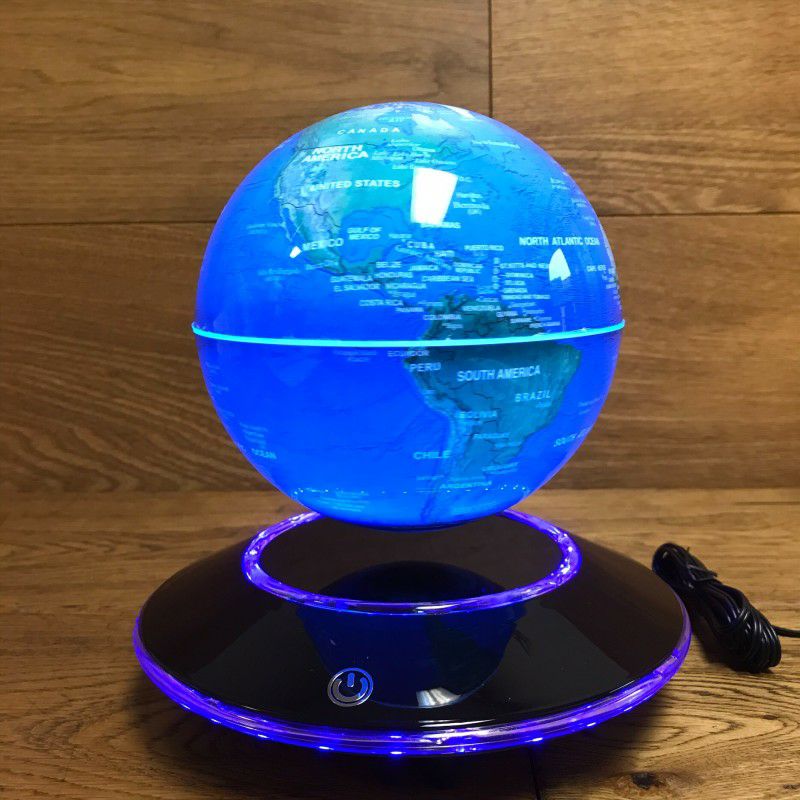 地球儀浮遊直径15cmLEDライト付きフローティンググローブMagneticLevitationFloatingGlobeAntiGravityRotatingWorldMap