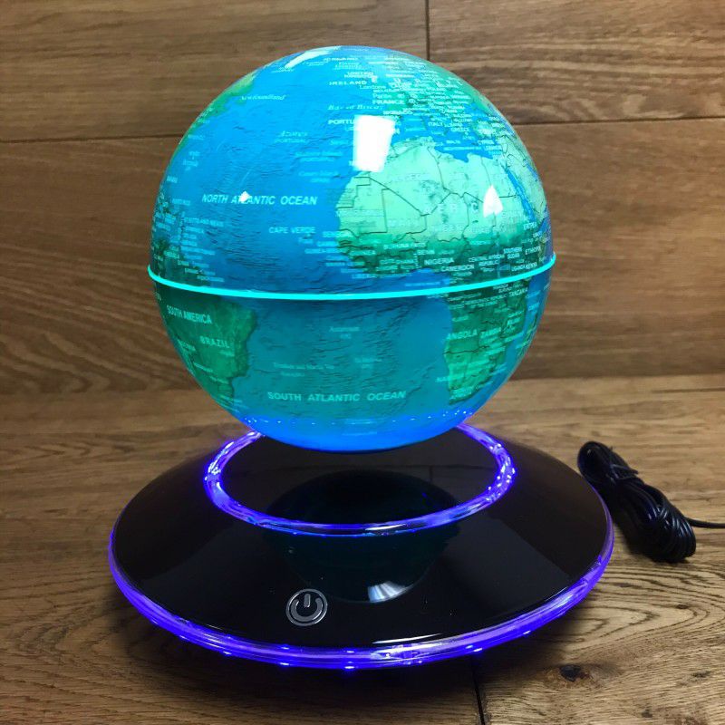 地球儀浮遊直径15cmLEDライト付きフローティンググローブMagneticLevitationFloatingGlobeAntiGravityRotatingWorldMap