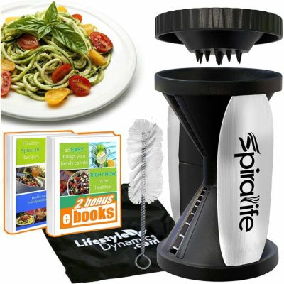 スパイラル ベジタブルスライサー カッター 野菜パスタ ヌードル メーカー クリーニングブラシ付 Original SpiraLife Spiralizer Vegetable Slicer - Vegetable Spiralizer - Spiral Slicer Cutter