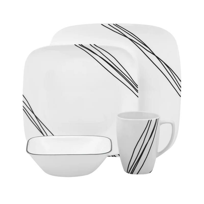 コレール食器セット16点ディナーウェアシンプルスケッチCorelleSimpleSketch16PieceDinnerwareSet,Servicefor4