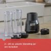 パーソナルブレンダーミキサー590mlトラベルジャー2個付ブラック・アンド・デッカーBLACK+DECKERFusionBladePersonalBlenderwithTwo20ozPersonalBlendingJars,Gray,PB1002G家電