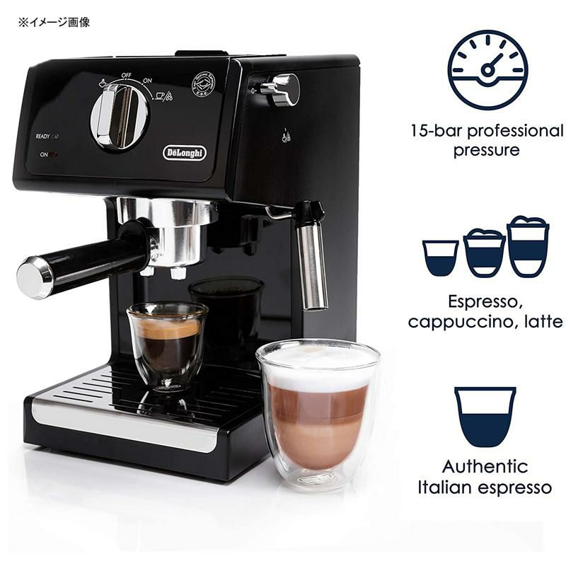 エスプレッソマシンカプチーノシステムデロンギDe'LonghiECP312015BarEspressoMachinewithAdvancedCappuccinoSystem,9.6x7.2x11.9Inches,Black/StainlessSteel家電