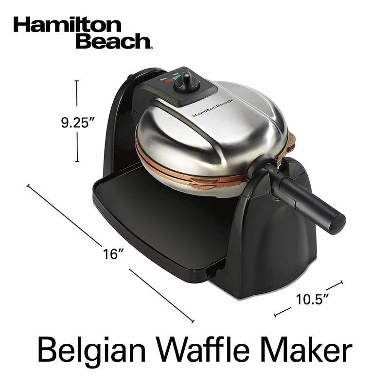 ハミルトンビーチフリップ式ワッフルメーカープレート取り外し可ラウンド型丸型HamiltonBeach26031RemovableGridBelgianWaffleMaker家電