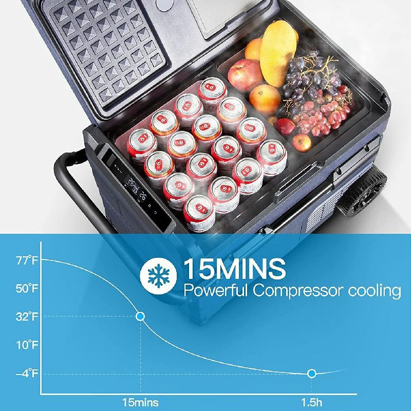 ポータブル 冷蔵庫 冷凍庫 車用クーラーボックス -20度～20度 電動コンプレッサークーラー キャンプ アウトドア 55L BODEGA 12  Volt Refrigerator, Portable Freezer, Car Fridge Dual Zone APP Control, 59  Quart（55L） RV Electric Compressor Cooler | アルファエスパス