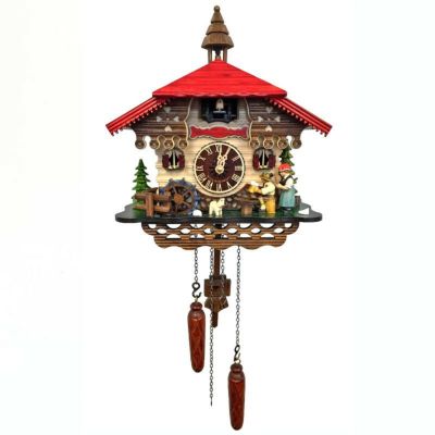 からくり時計 ドイツ製 鳩時計 カッコウ時計 森 ビール 水車 電池式 45015QM - Engstler Battery-operated Cuckoo Clock - Full Size