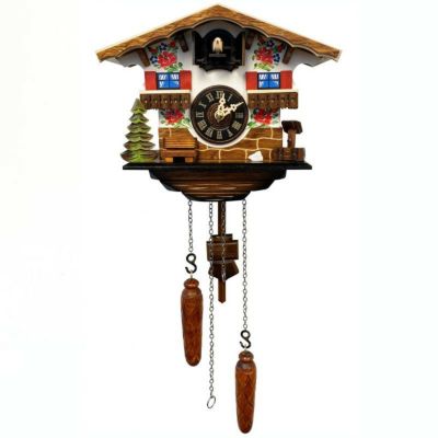 からくり時計 ドイツ製 鳩時計 カッコウ時計 森 ビール 水車 電池式