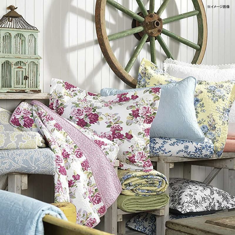 ローラアシュレイリバーシブルキルト枕カバーセット花柄ブルーパッチワークLauraAshleyHome|PaisleyPatchworkCollection|LuxuryPremiumUltraSoftQuiltCoverlet,Comfortable3PieceBeddingSet,AllSeasonStylishBedspread,Full/Queen,Blue