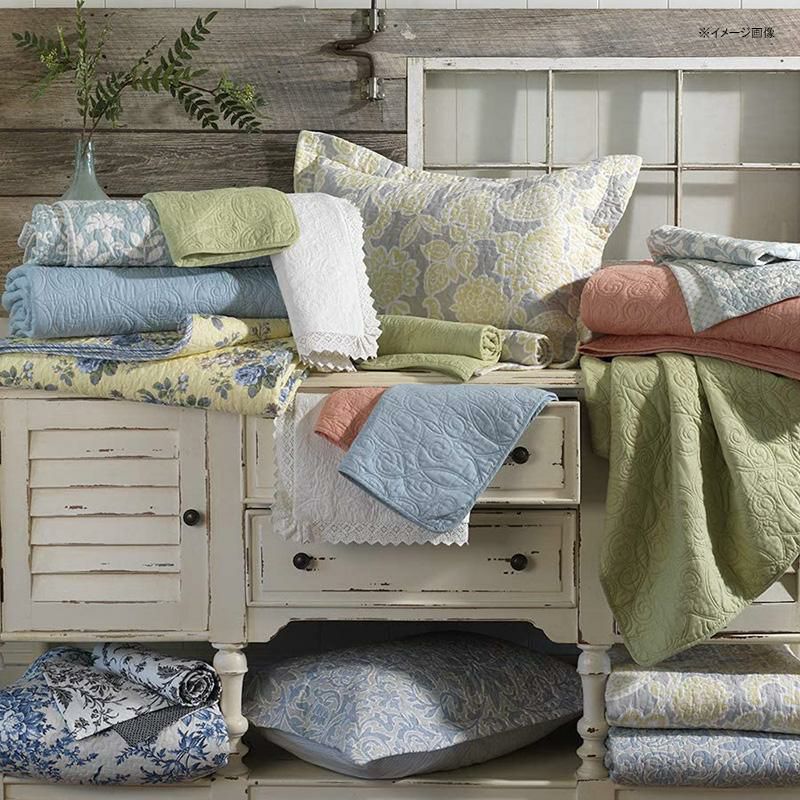 ローラアシュレイリバーシブルキルト枕カバーセット花柄ブルーパッチワークLauraAshleyHome|PaisleyPatchworkCollection|LuxuryPremiumUltraSoftQuiltCoverlet,Comfortable3PieceBeddingSet,AllSeasonStylishBedspread,Full/Queen,Blue