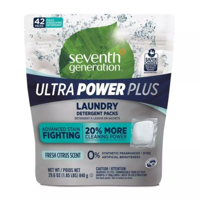 セブンスジェネレーション 洗濯用 キューブ 洗剤 ウルトラパワー プラス 42個 シトラス Seventh Generation Ultra Power Plus Fresh Citrus Laundry Packs - 42ct