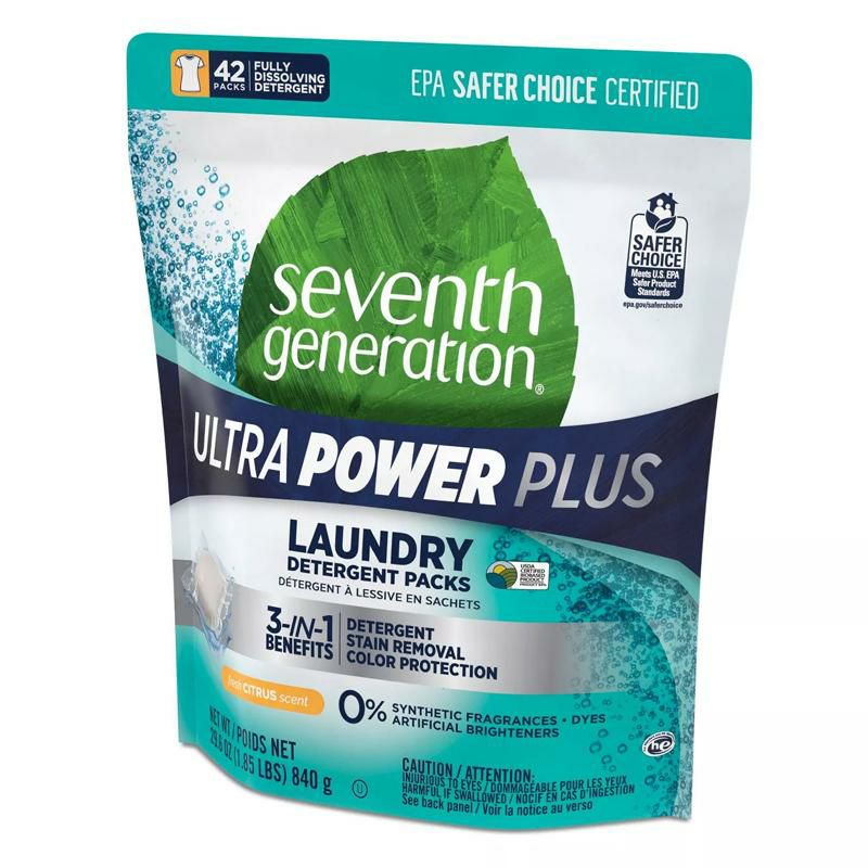 セブンスジェネレーション洗濯用キューブ洗剤42個シトラスSeventhGenerationFreshCitrusLaundryPacks-42ct