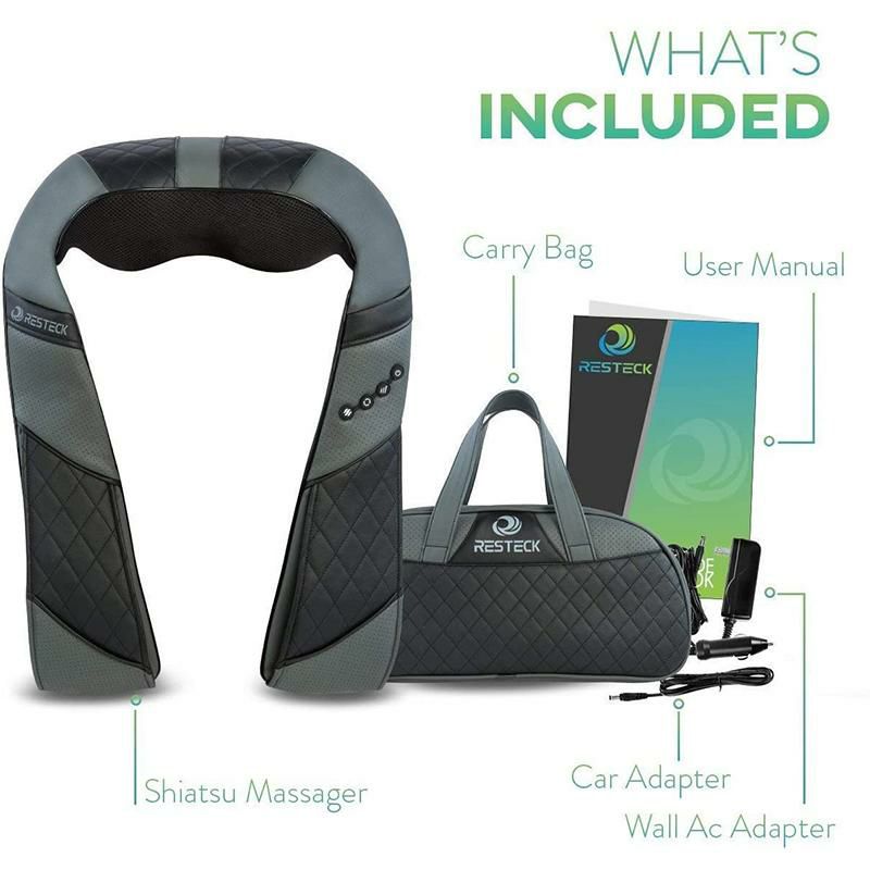 ネックマッサージャー首背中加温指圧車載可MassagersforNeckandBackwithHeat-DeepTissue3DKneadingPillow,ElectricShiatsuBackNeckandShoulderMassage,Shoulders,Foot,Legs,Body-RelieveMusclePain-Office,Home&Car家電