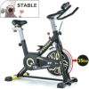 フィットネスバイクエアロバイクエクササイズバイクフライホイール静音ホームジムトレーニングPYHIGHIndoorCyclingBikeBeltDriveStationaryBicycleExerciseBikeswithLCDMonitorforHomeCardioWorkoutBikeTraining-Black