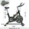 フィットネスバイクエアロバイクエクササイズバイクフライホイール静音ホームジムトレーニングPYHIGHIndoorCyclingBikeBeltDriveStationaryBicycleExerciseBikeswithLCDMonitorforHomeCardioWorkoutBikeTraining-Black