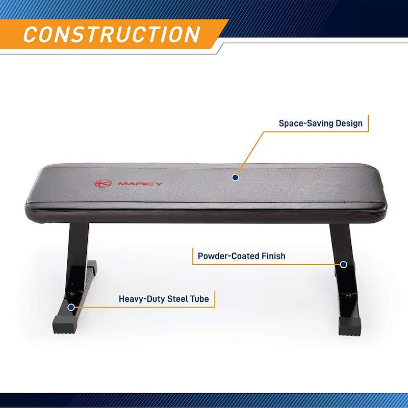 フラットベンチ270kgまで対応ホームジムトレーニングMarcyFlatUtility600lbsCapacityWeightBenchforWeightTrainingandAbExercisesSB-315