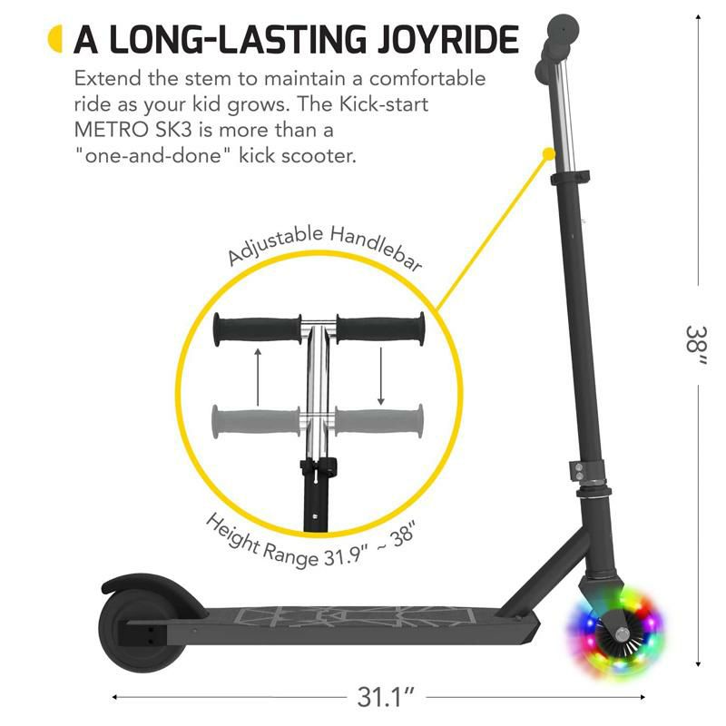 子供向け電動スクーターLED光るホイールSwagtronSwaggerSK3Kick-and-GoElectricScooterforKidsAges6andUpFeaturingLEDLightUpFrontWheel,7.5mphMaxSpeedandHeightAdjustableHandlebar