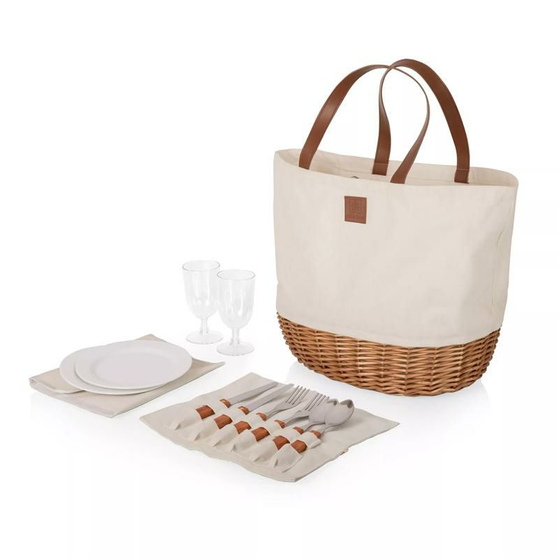 ピクニックタイムバスケットキャンバスワイングラスお皿カトラリープロムナードPicnicTimePROMENADEPICNICBASKET