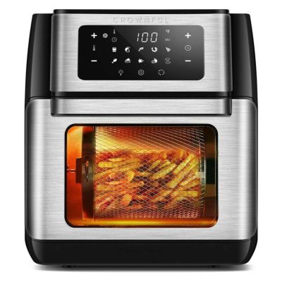 ロティサリーオーブン エアフライ 食品乾燥 チキン CROWNFUL Air Fryer, 10-in-1 Air Fryer Toaster Oven, 10.6 Quart, Convection Roaster with Rotisserie & Dehydrator, Digital LCD Touch Screen 家電