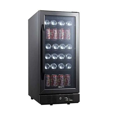 冷蔵庫96缶ビルトイン可ブラックステンレスガラスドア鍵付ニューエアーNewAirBeverageRefrigeratorCoolerwith96CanCapacity-MiniBarBeerFridgewithReversibleHingeGlassDoor-Coolsto34F-ABR-960B-BlackStainlessSteel家電