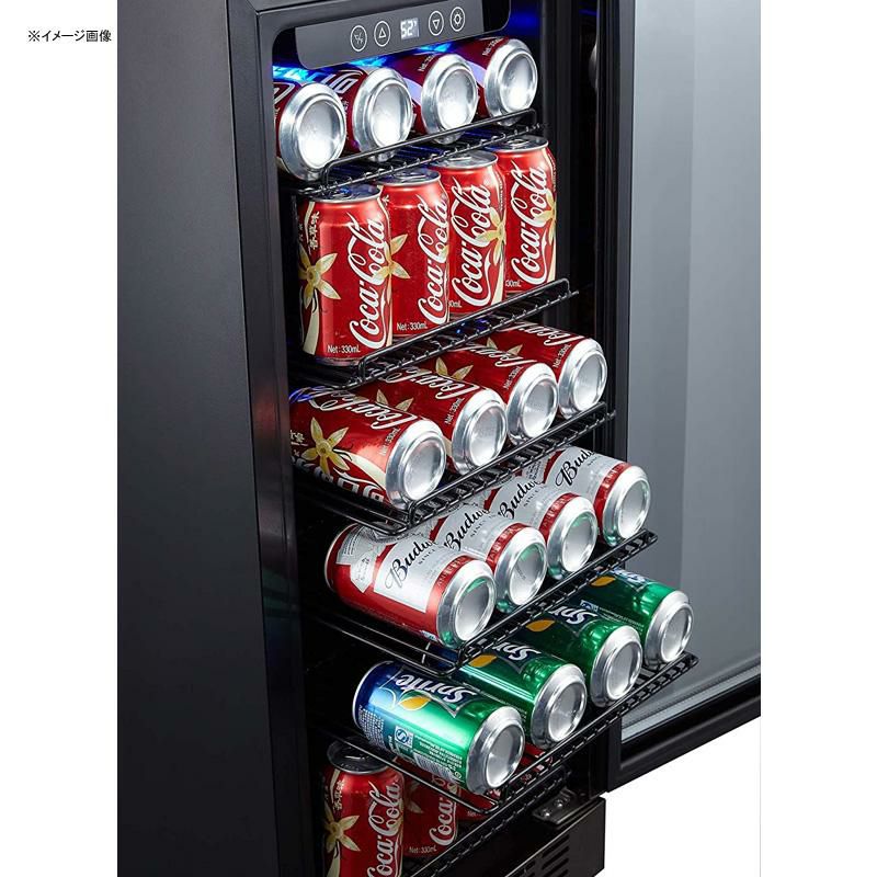 冷蔵庫96缶ビルトイン可ブラックステンレスガラスドア鍵付ニューエアーNewAirBeverageRefrigeratorCoolerwith96CanCapacity-MiniBarBeerFridgewithReversibleHingeGlassDoor-Coolsto34F-ABR-960B-BlackStainlessSteel家電