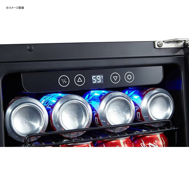 冷蔵庫96缶ビルトイン可ブラックステンレスガラスドア鍵付ニューエアーNewAirBeverageRefrigeratorCoolerwith96CanCapacity-MiniBarBeerFridgewithReversibleHingeGlassDoor-Coolsto34F-ABR-960B-BlackStainlessSteel家電