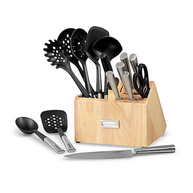 ステンレスナイフブロックユーテンシルナイロン調理器具キッチンツール16点セットクイジナートCuisinart16-PieceCutleryandToolBlockSet