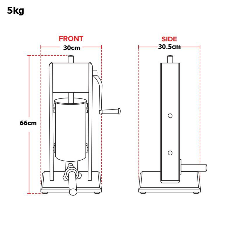 ソーセージスタッファーステンレス縦型4サイズ詰めるStainlessSteelVerticalSausageStuffer,Sliver,DualSpeed,EasyCleanUpSausageMaker(7Lb/3L)