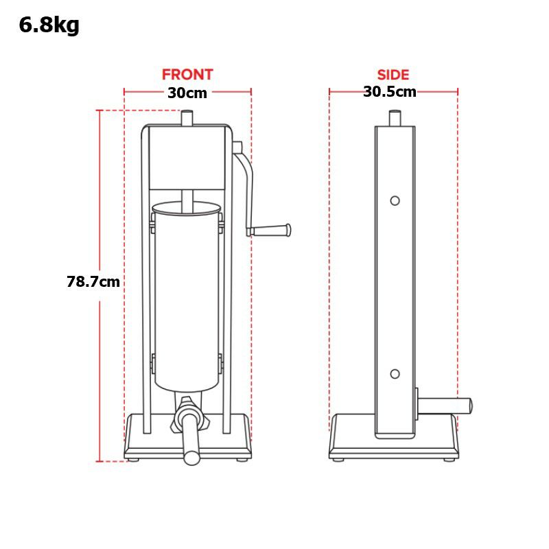 ソーセージスタッファーステンレス縦型4サイズ詰めるStainlessSteelVerticalSausageStuffer,Sliver,DualSpeed,EasyCleanUpSausageMaker(7Lb/3L)