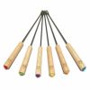 ステンレスフォンデュフォーク6本セット木製ハンドルチョコレートファウンテンチーズフォンデュHomeyProduct-Setof6FondueForks-RustResistantStainlessSteelSkewerStickswithNaturalBareOakWoodHandles-9.5
