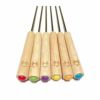 ステンレスフォンデュフォーク6本セット木製ハンドルチョコレートファウンテンチーズフォンデュHomeyProduct-Setof6FondueForks-RustResistantStainlessSteelSkewerStickswithNaturalBareOakWoodHandles-9.5