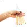 ステンレスフォンデュフォーク6本セット木製ハンドルチョコレートファウンテンチーズフォンデュHomeyProduct-Setof6FondueForks-RustResistantStainlessSteelSkewerStickswithNaturalBareOakWoodHandles-9.5