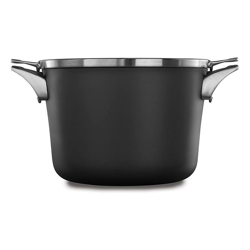 両手鍋7.6Lストックポットフタ付カルファロンプレミアハードアルマイトスペースセーブCalphalonPremierSpace-SavingHard-AnodizedNonstickCookware,8-QuartStockPotwithCover