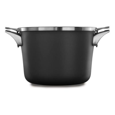 両手鍋7.6Lストックポットフタ付カルファロンプレミアハードアルマイトスペースセーブCalphalonPremierSpace-SavingHard-AnodizedNonstickCookware,8-QuartStockPotwithCover