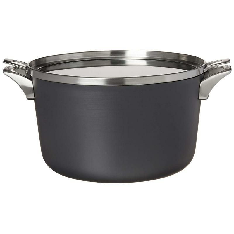 両手鍋11Lストックポットフタ付カルファロンプレミアハードアルマイトスペースセーブCalphalonPremierSpace-SavingHard-AnodizedNonstickCookware,12-QuartStockPotwithCover